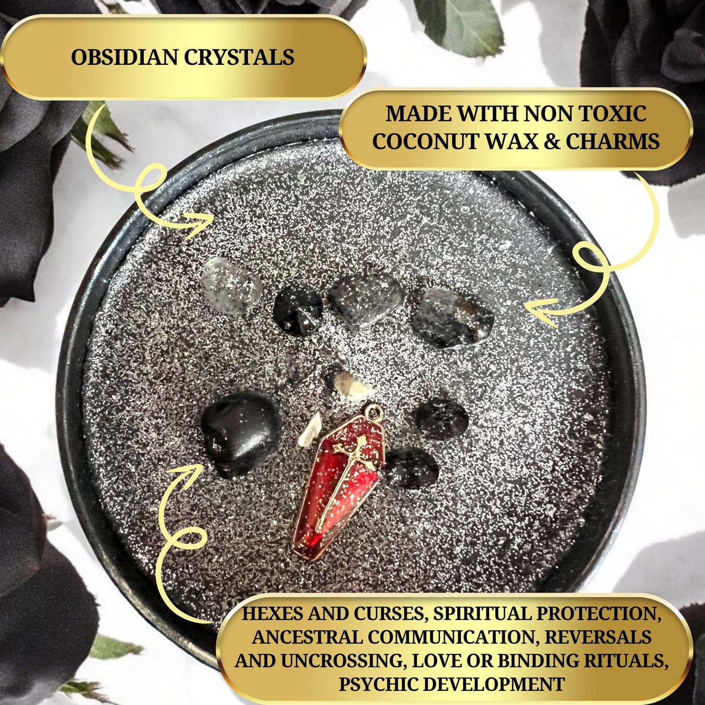 Graveyard Dirt Spiritual Spell Candle for Necromancy, Protection and Banishing|Remove hexes and Bad luck | All Natural & Organic Coconut Wax Candle for House Energy Cleansing Purification (8oz)