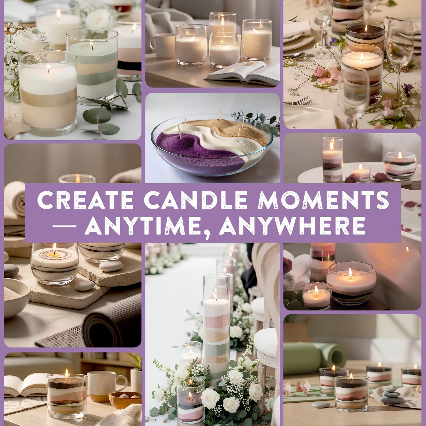 LIVINVIBE Pearled Candle Sand 10.5 oz (300g) – Lavender Serenity Scented Candle, Purple Color, Relaxing Aromatherapy, Home Decor, Stress Relief, Long-Lasting Burn