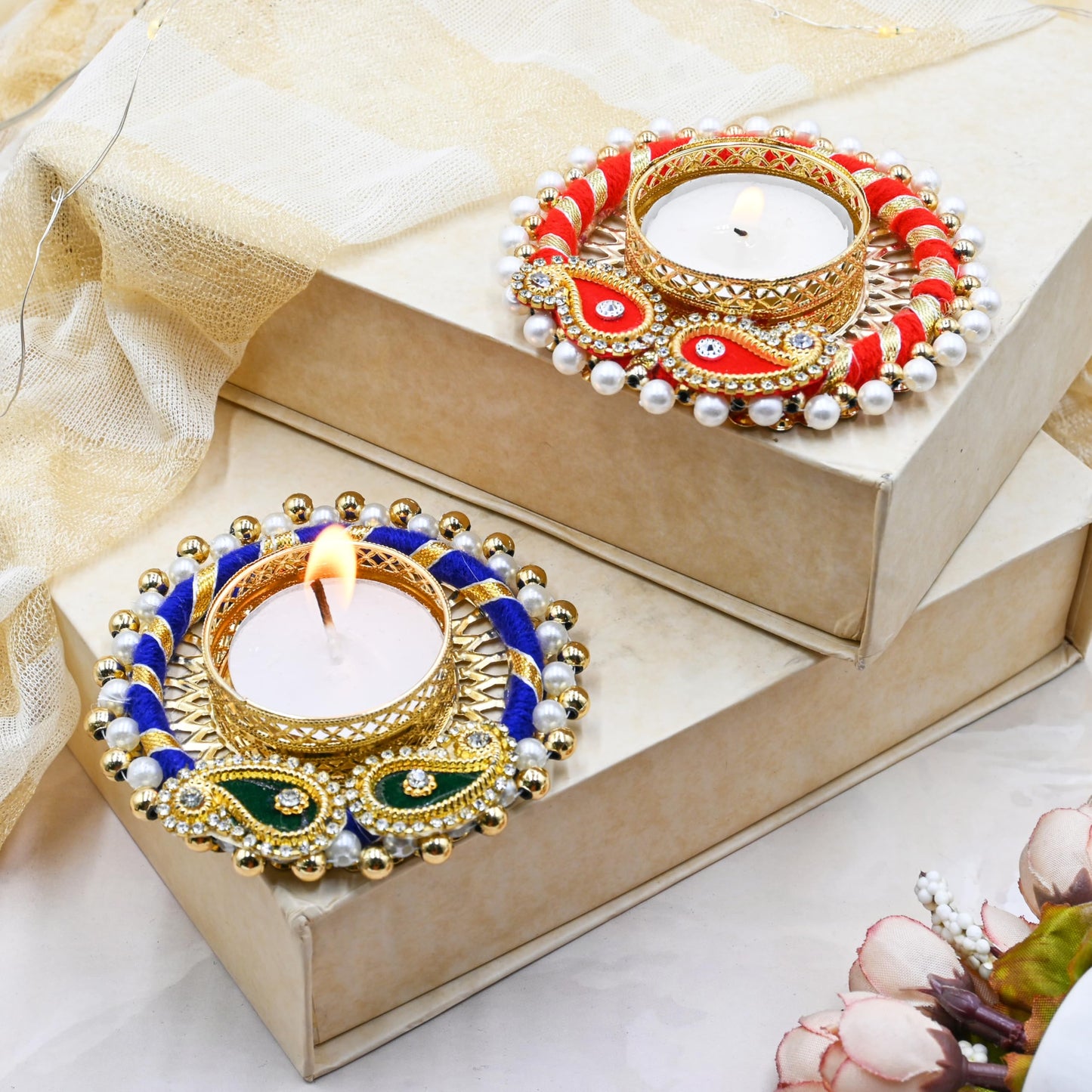 Pack of 20 Traditional Tea Light Candle Holders for Diwali Decoration Religious Festival Diya for Home/Office