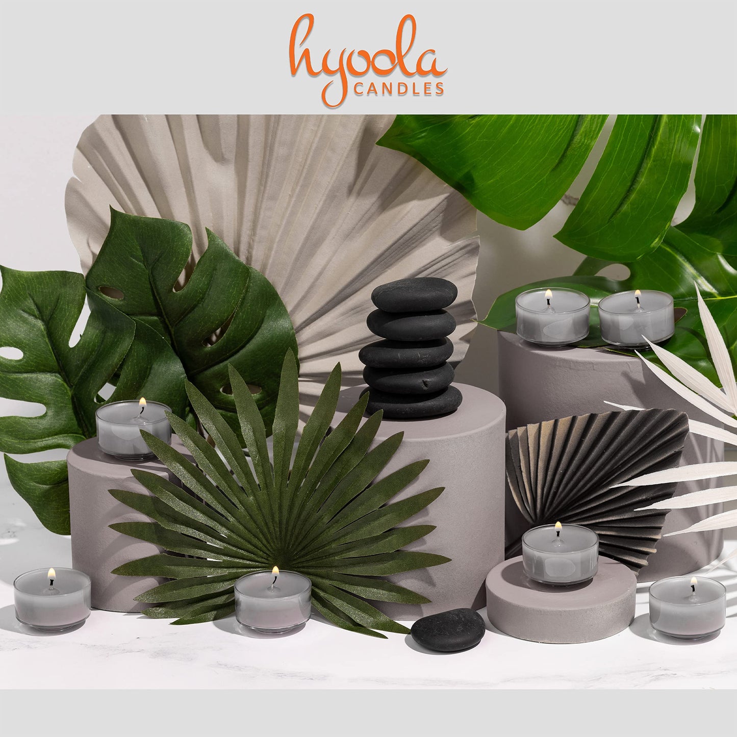 HYOOLA Scented Tealight Candles - Clear Cup - Harmony Tealight Candles Scented - 6 Hour Burn Time - 15 Pack - European Made