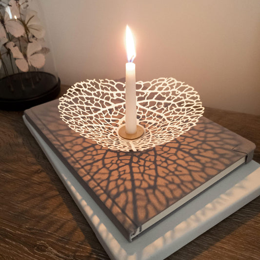 OShadow Leaf Candleholder - Candle Sticks Holder Decor for Coffee Table Decor - Decorative Candle Holders for candlesticks - Flower Shaped Candle Holder - Taper Candles - Leaf Decor for Shelf Decor