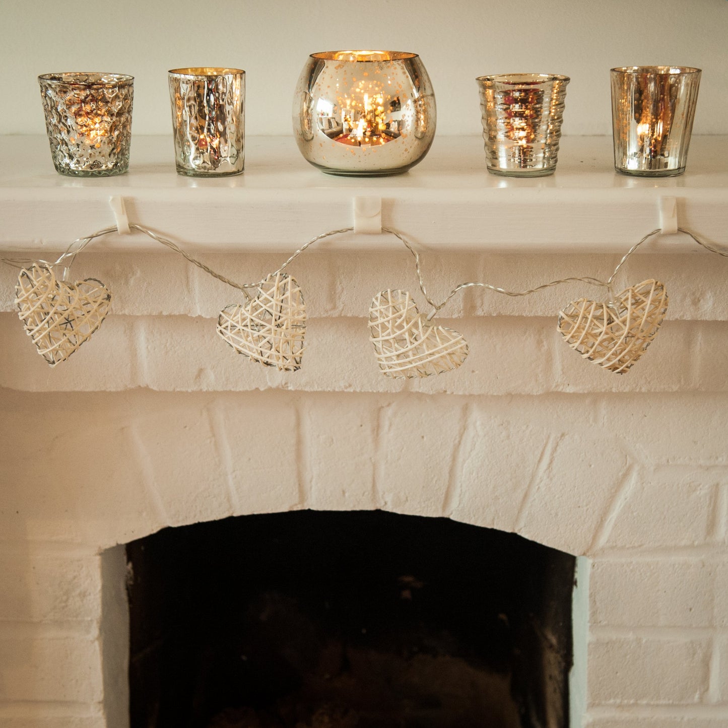 Insideretail Mercury Glass Tea Light Holders, Vertical-with Distressed Yellow Foil, 7cm, Set of 12