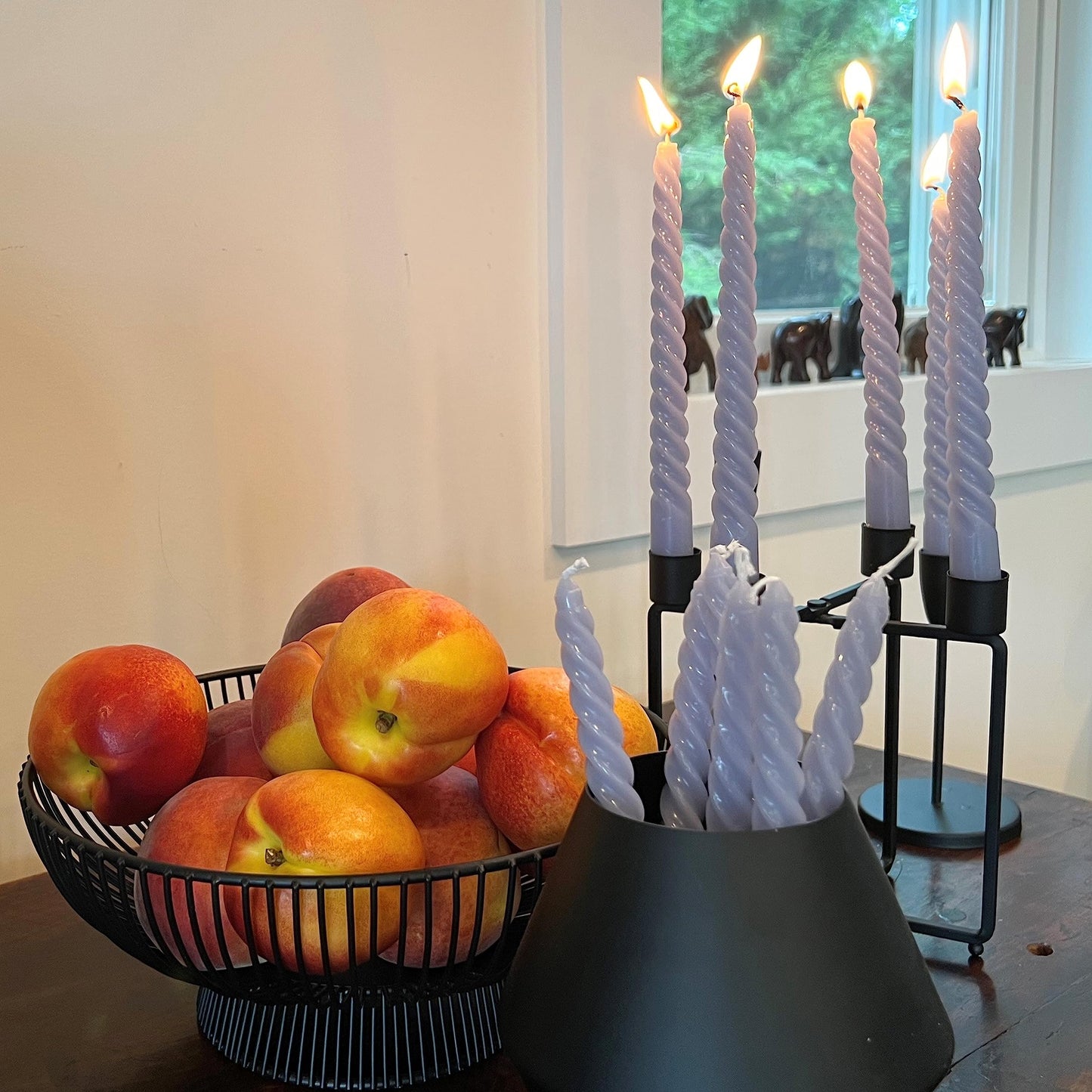 12 Piece Pale Purple Twist Taper Candles, 2 Boxed Sets of 6, 4 Hours Burn Time, Paraffin Wax, 7.75 Inches