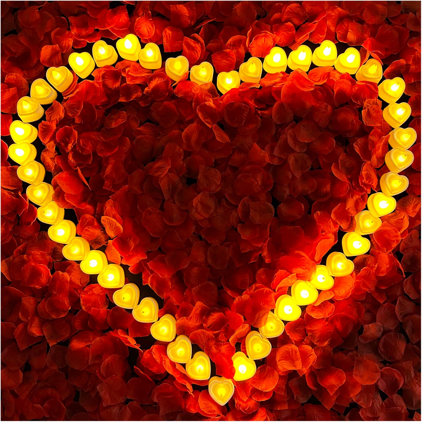 VIPbuy 7000 Pieces Artificial Rose Petals with 72 Pcs Flameless LED Candles Battery Operated Led Tea Lights Candles Romantic Decoration Set