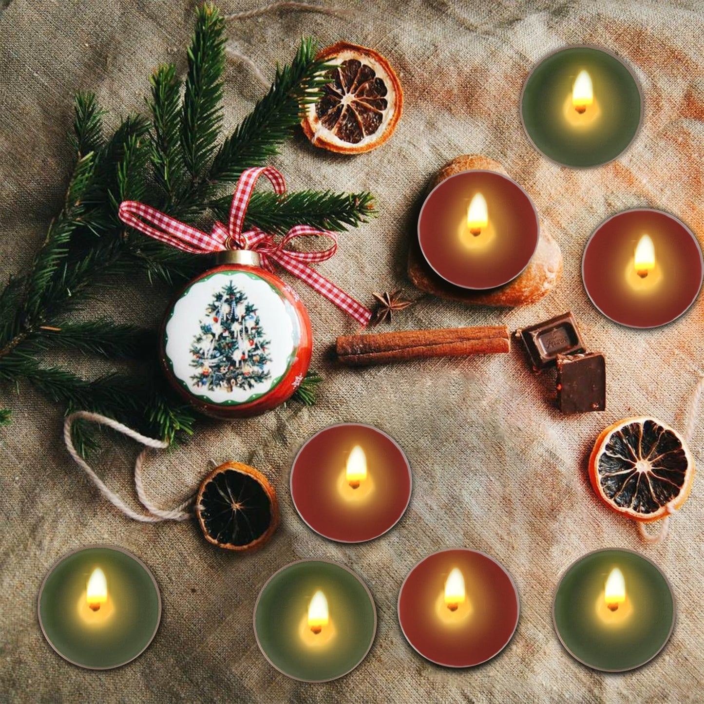 Christmas Red Green Scented Tealight Candles Perfect for Home Use and Gifting