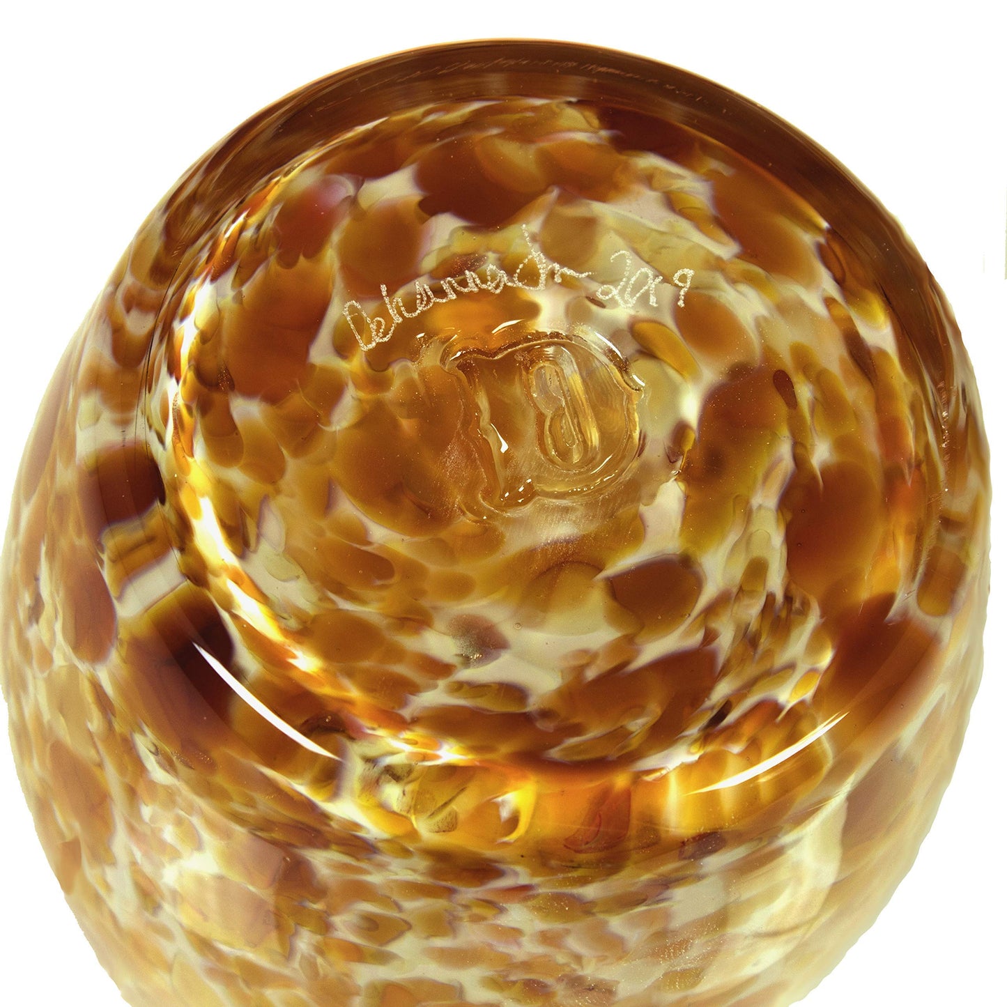 Totally Blown Glassworks Votive Candle Holder, Tea-Light, Handmade Blown Glass, Accent Vase, Centerpiece, Home Decor, Artist Dehanna Jones, Seattle, WA. (Honey Harvest Gold Brown)