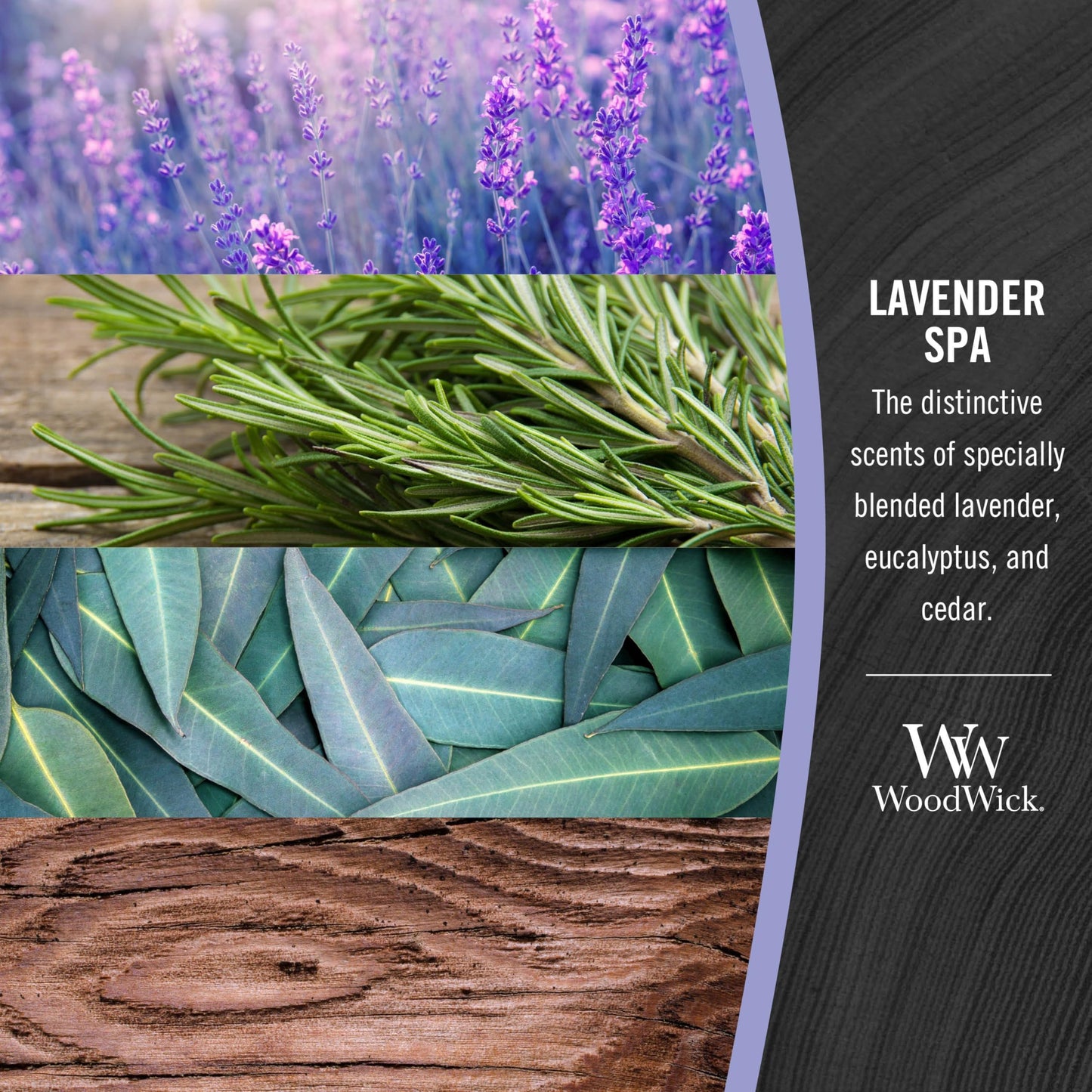 WoodWick Lavender Spa Gifts for Women and Men, 16 oz Ellipse Candle with Crackling Wick