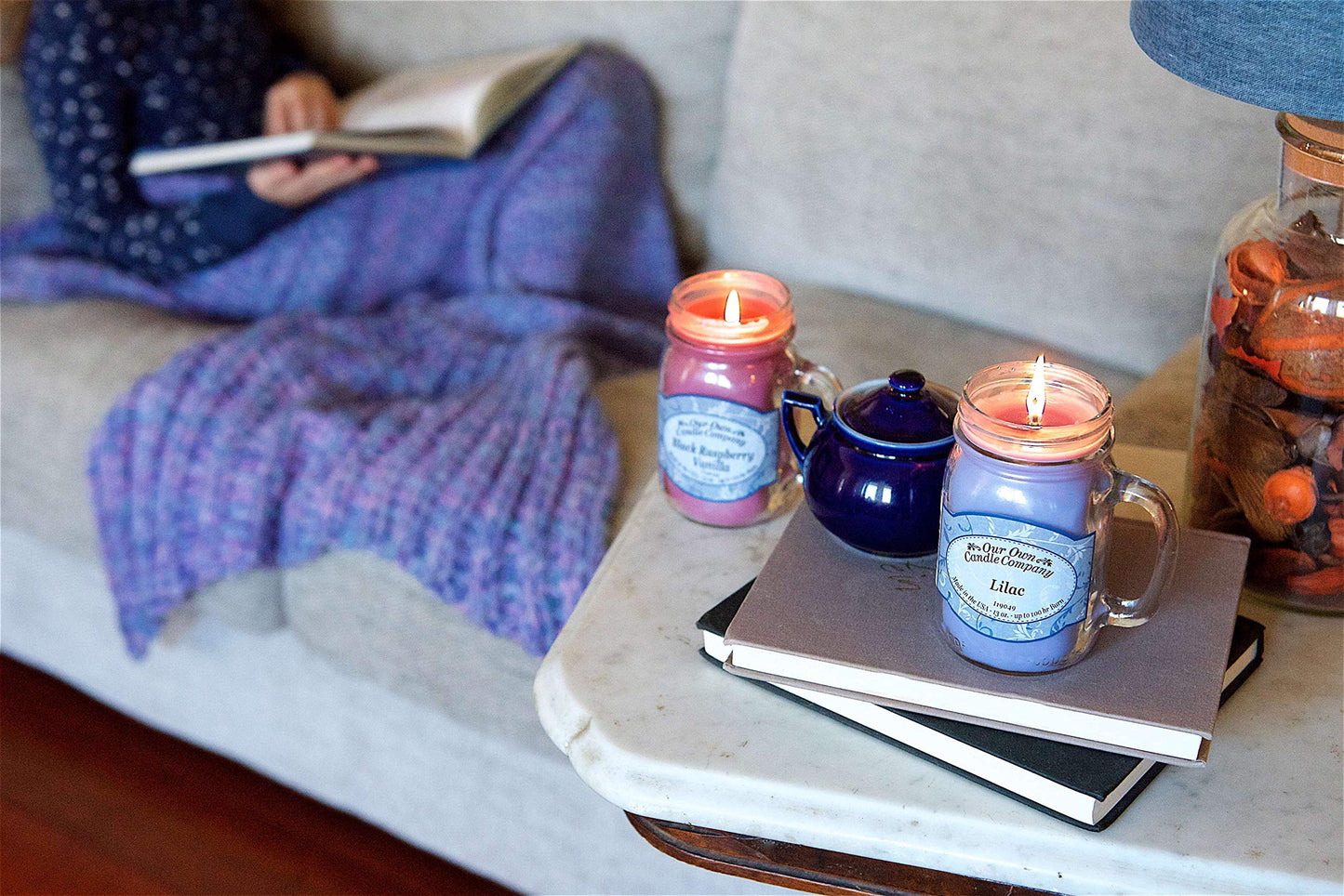 Our Own Candle Company, Peppermint Eucalyptus Scented Mason Jar Candle, 100 Hour Burn Time, 13 Ounces