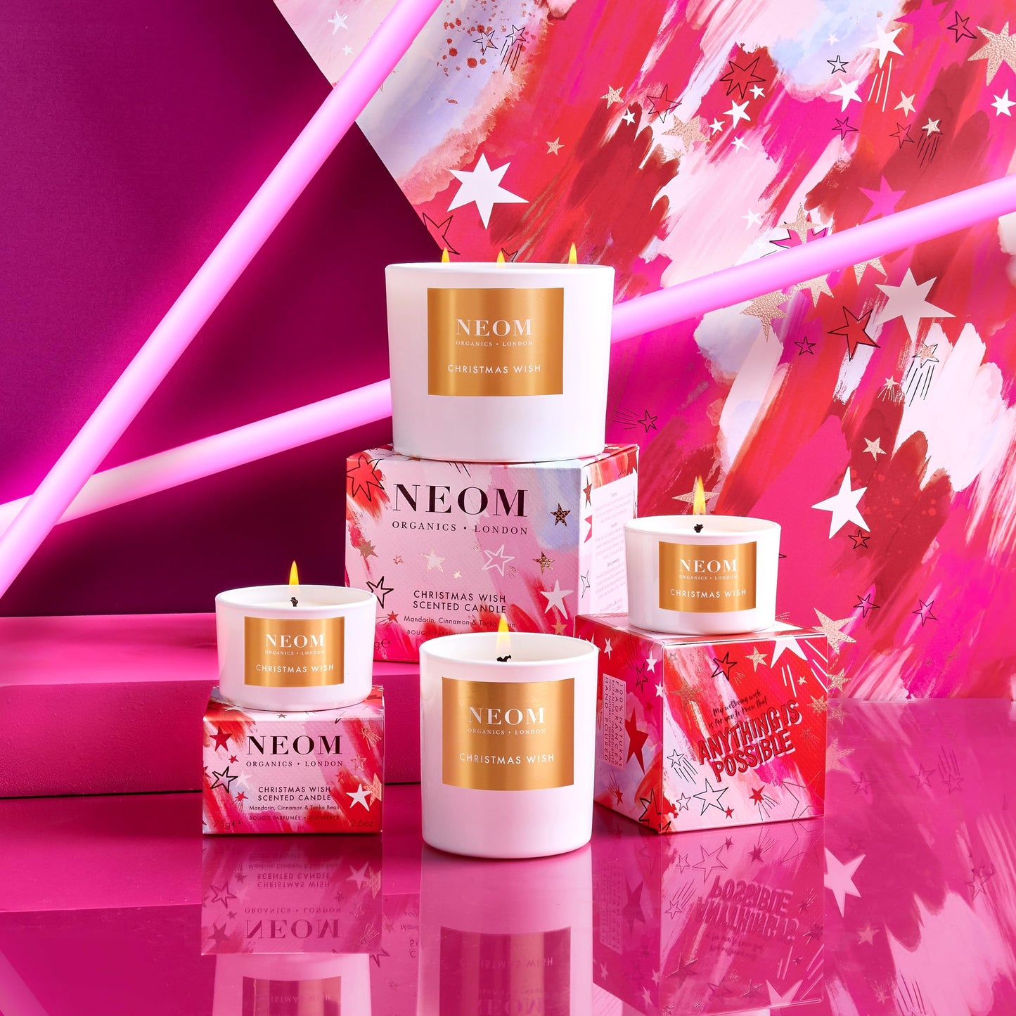 NEOM- Christmas Wish Luxury Scented Candle | Cinnamon, Mandarin & Tonka Bean | Christmas Gift… (Travel Size)