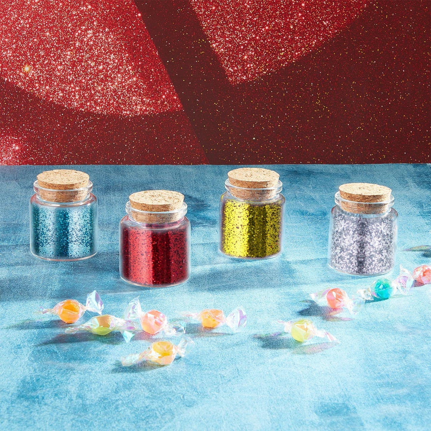 Patelai 24 Pcs Small Glass Jars with Cork Lids, Mini Potion Bottles Bulk Tiny Wishing Vial Spell Jars for DIY Art Crafts Gift Father's Day Graduation Wedding Birthday Party Favors (50ml/1.7oz)